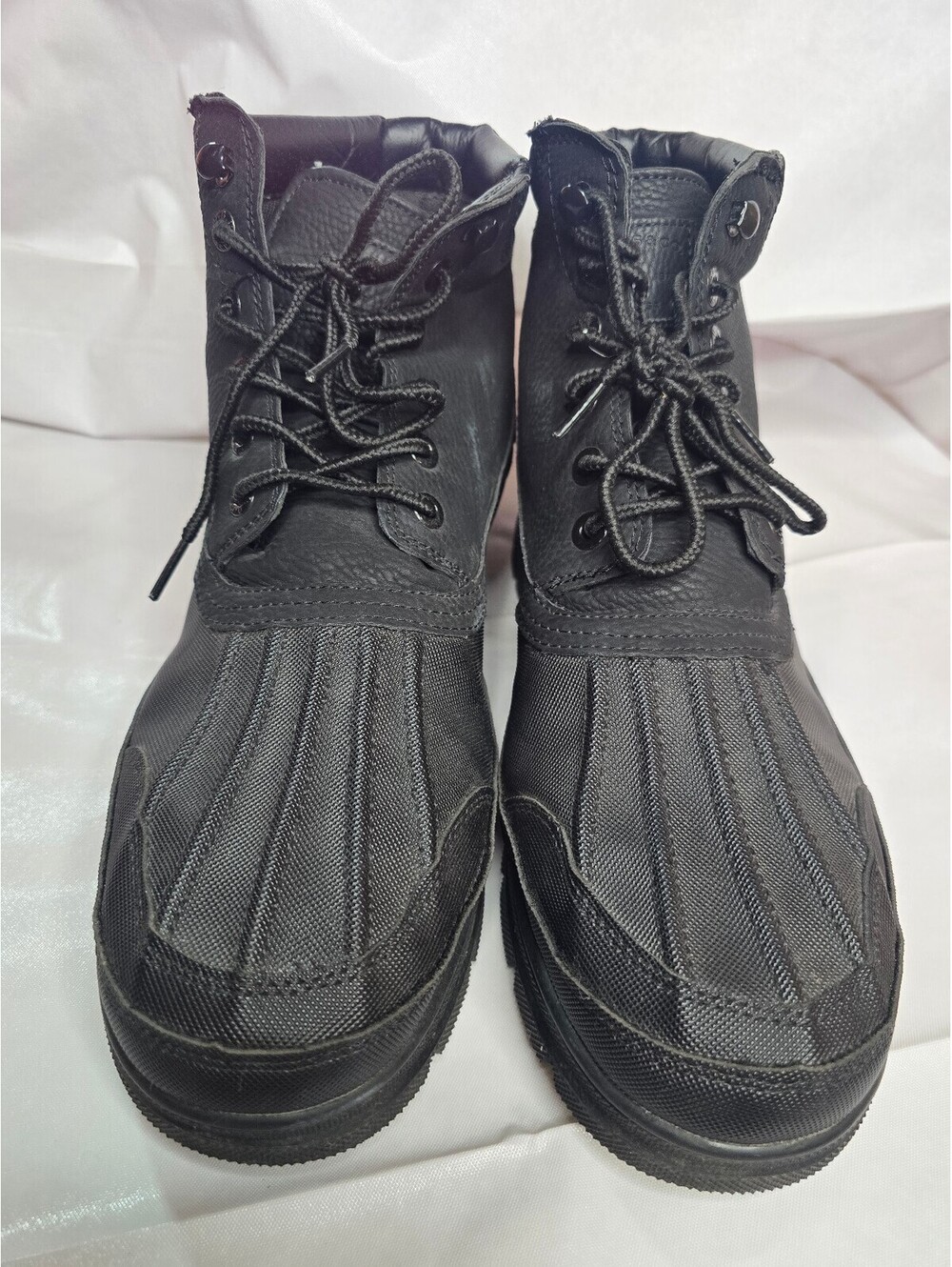 Bass Men's Black Synthetic Upper Lace-Up Boots Size 12